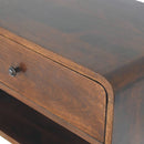 Large Chestnut Curve Floating Bedside Nightstand Artisan