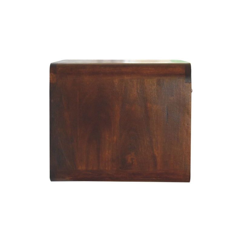 Large Chestnut Curve Floating Bedside Nightstand Artisan