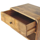 Large Floating Curve Open Slot Bedside Nightstand Artisan