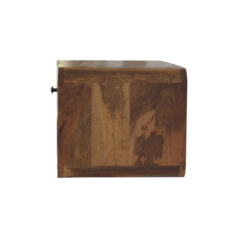 Large Floating Curve Open Slot Bedside Nightstand Artisan