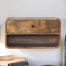 Large Floating Curve Open Slot Bedside Nightstand Artisan