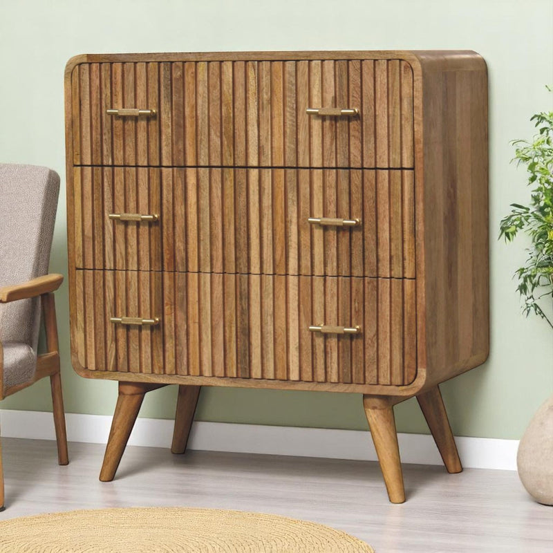 Curved Chestnut nightstand Artisan
