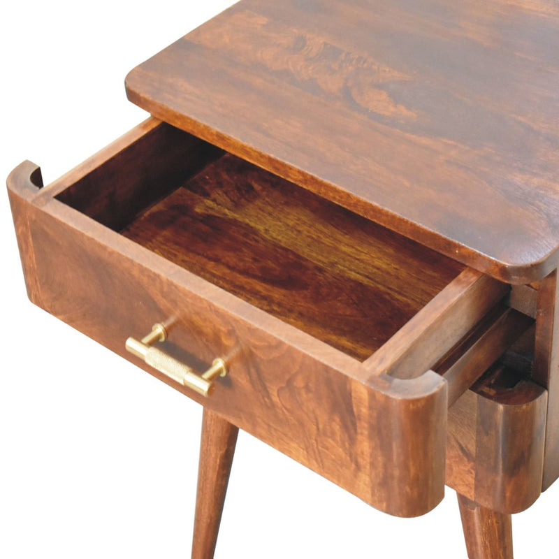 Chestnut T-Bar Nordic Nightstand Artisan
