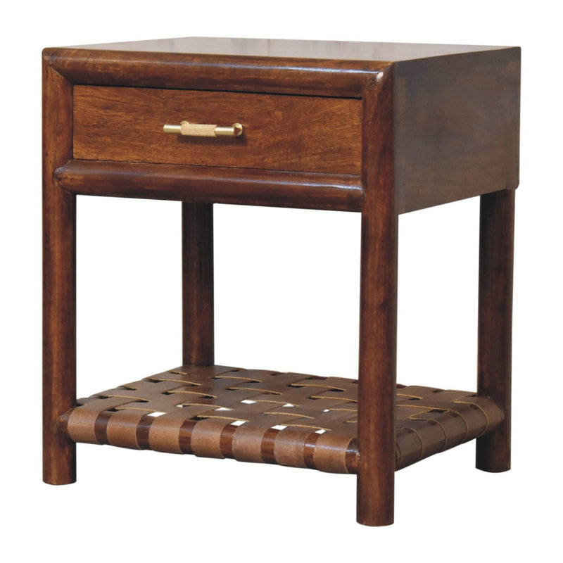 Chestnut T-Bar Bedside Nightstand Artisan