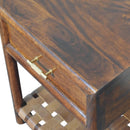 Chestnut T-Bar Bedside Nightstand Artisan