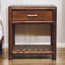 Chestnut T-Bar Bedside Nightstand Artisan