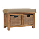Rattan Basket Beige Linen Bench Artisan