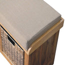 Rattan Basket Beige Linen Bench Artisan