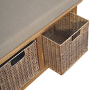 Rattan Basket Beige Linen Bench Artisan