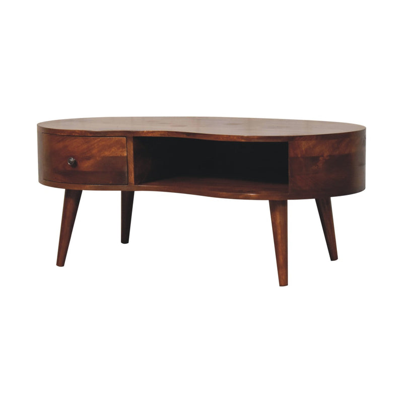 Large Chestnut Wave Coffee Table Artisan