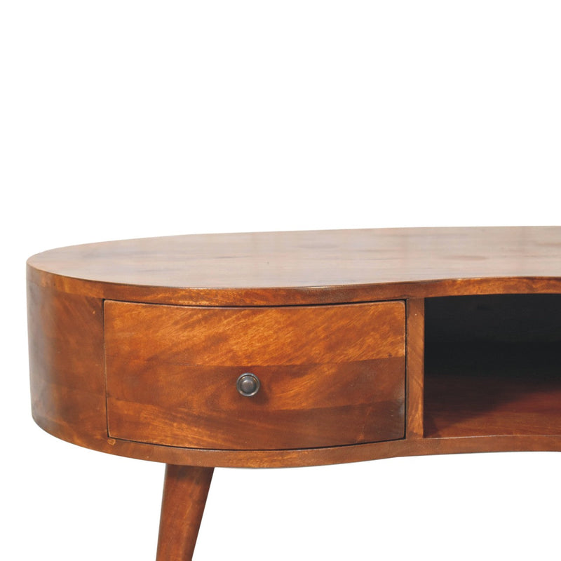 Large Chestnut Wave Coffee Table Artisan