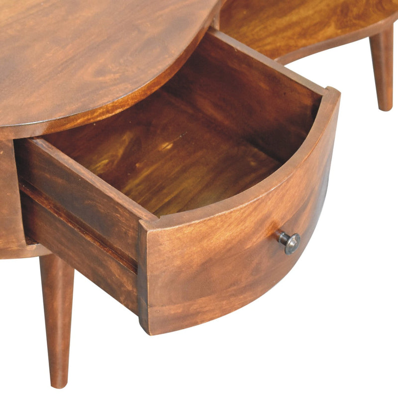 Large Chestnut Wave Coffee Table Artisan
