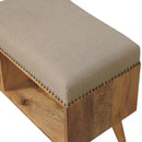 Studded Linen Open Bench