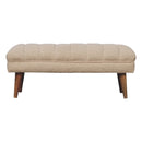 Cream Boucle Puffer Bench Artisan