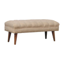 Cream Boucle Puffer Bench Artisan