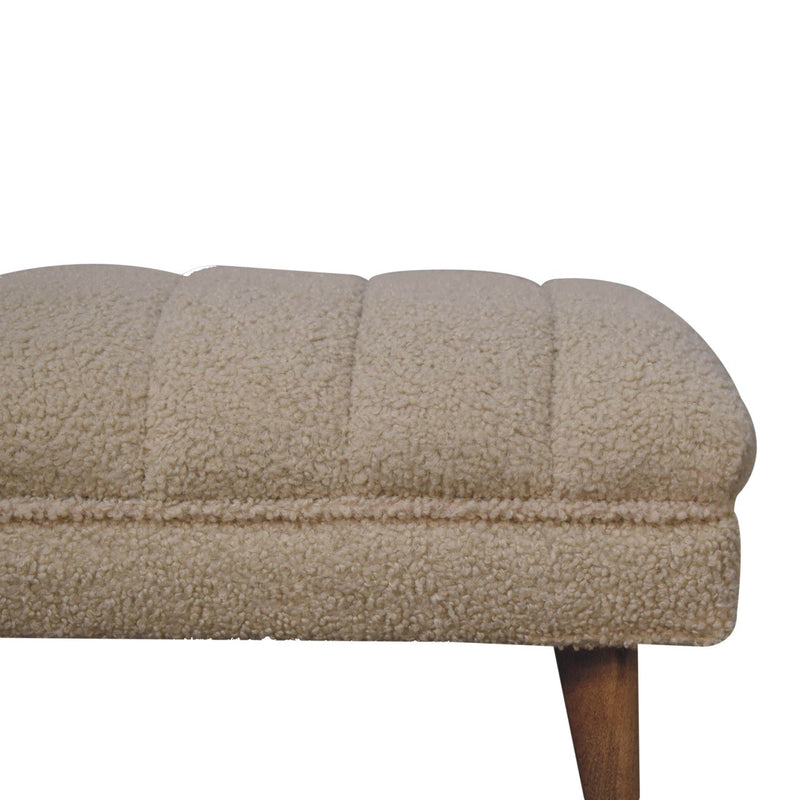 Cream Boucle Puffer Bench Artisan