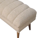 Cream Boucle Puffer Bench Artisan