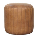 Buffalo Leather Boucle Footstool Artisan