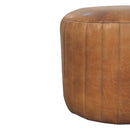 Buffalo Leather Boucle Footstool Artisan