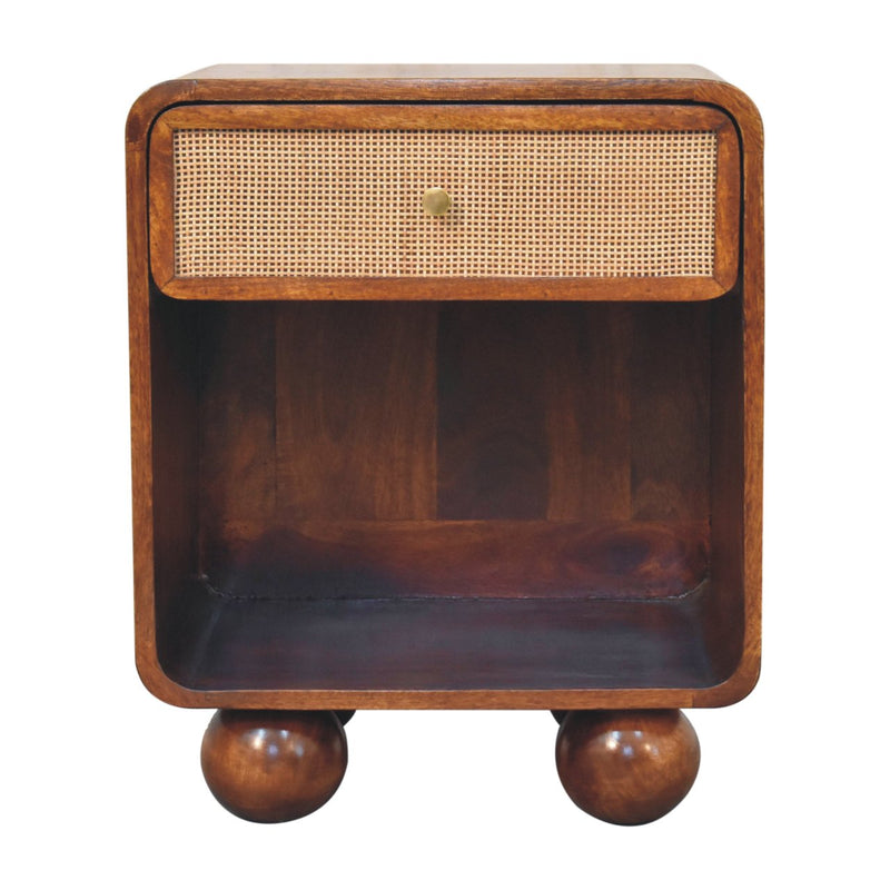 Chestnut Open Woven Bedside Nightstand Artisan