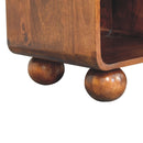 Chestnut Open Woven Bedside Nightstand Artisan