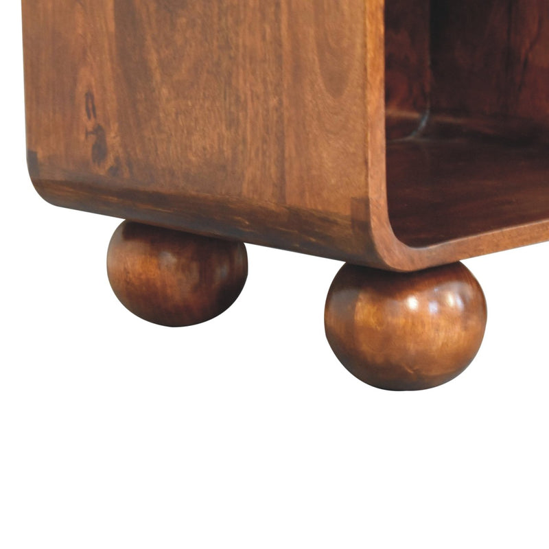 Chestnut Open Woven Bedside Nightstand Artisan