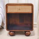 Chestnut Open Woven Bedside Nightstand Artisan