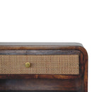 Chestnut Wall Mounted Open Woven Bedside Nightstand Artisan