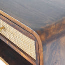 Chestnut Wall Mounted Open Woven Bedside Nightstand Artisan