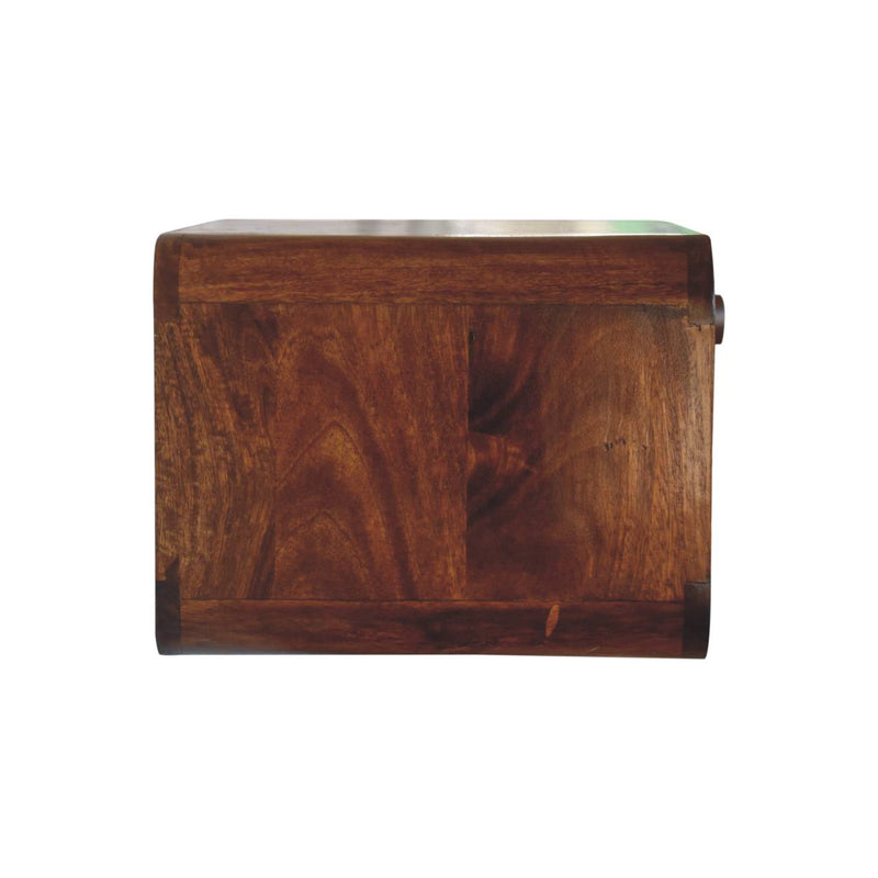 Chestnut Wall Mounted Open Woven Bedside Nightstand Artisan