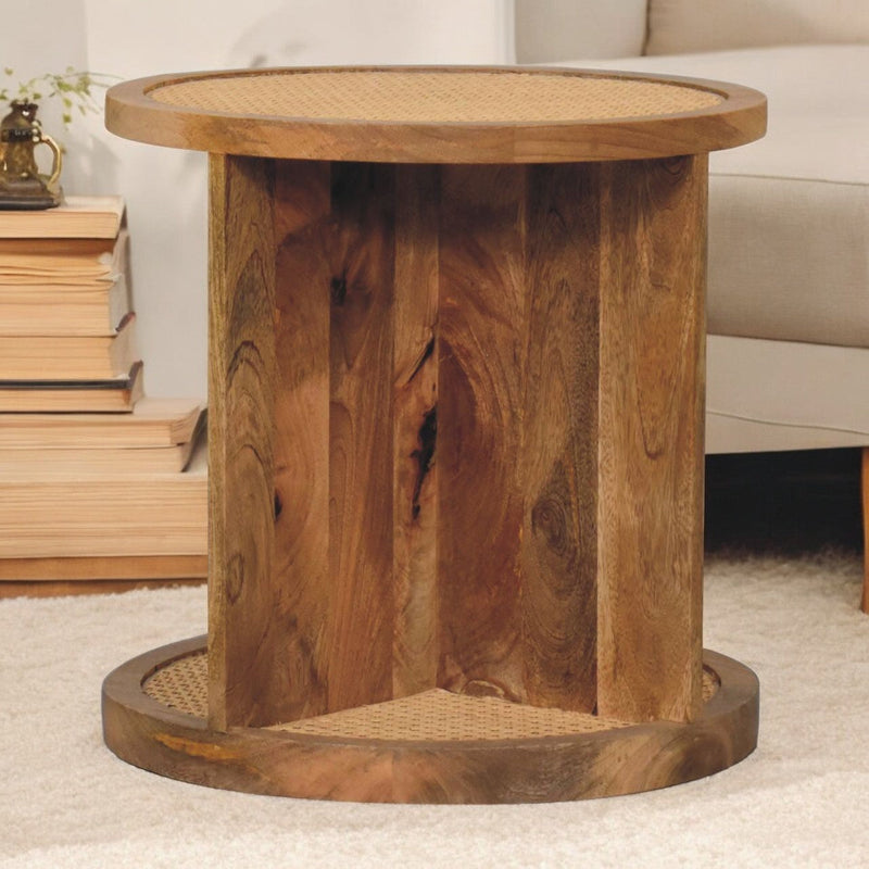 Close-knit Corner End Table Artisan