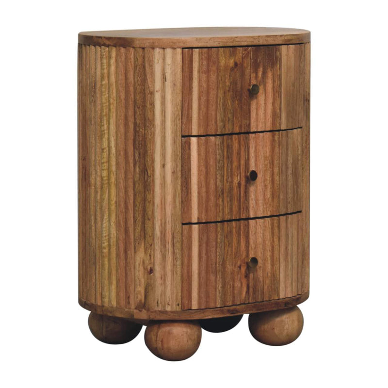 Soba Ball 3 Drawer Bedside Nightstand Nightstand Artisan