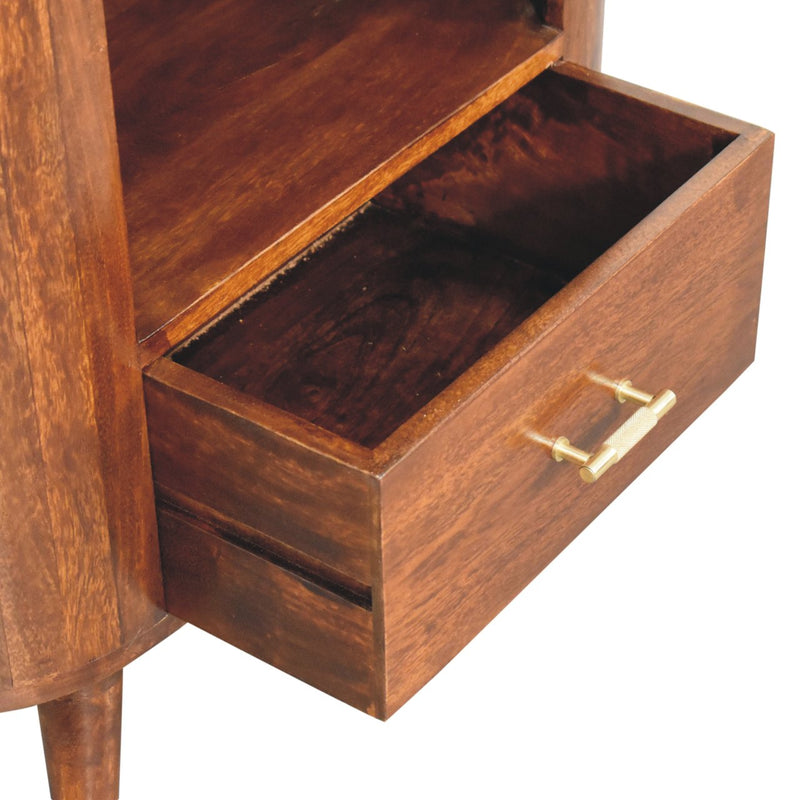 T-bar Cortez Chestnut Open Slot Cabinet Artisan