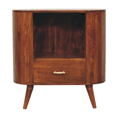T-bar Cortez Chestnut Open Slot Cabinet Artisan