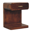 Chestnut T-Bar Rounded Bedside Nightstand Artisan