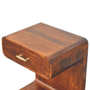 Chestnut T-Bar Rounded Bedside Nightstand Artisan