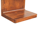 Chestnut T-Bar Rounded Bedside Nightstand Artisan
