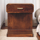 Chestnut T-Bar Rounded Bedside Nightstand Artisan