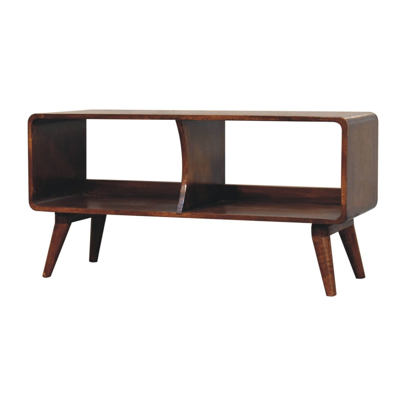 Curved Chestnut Double Slot Media Unit Artisan