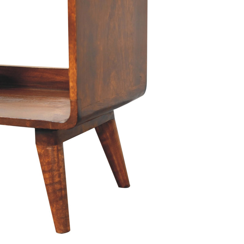 Curved Chestnut Double Slot Media Unit Artisan