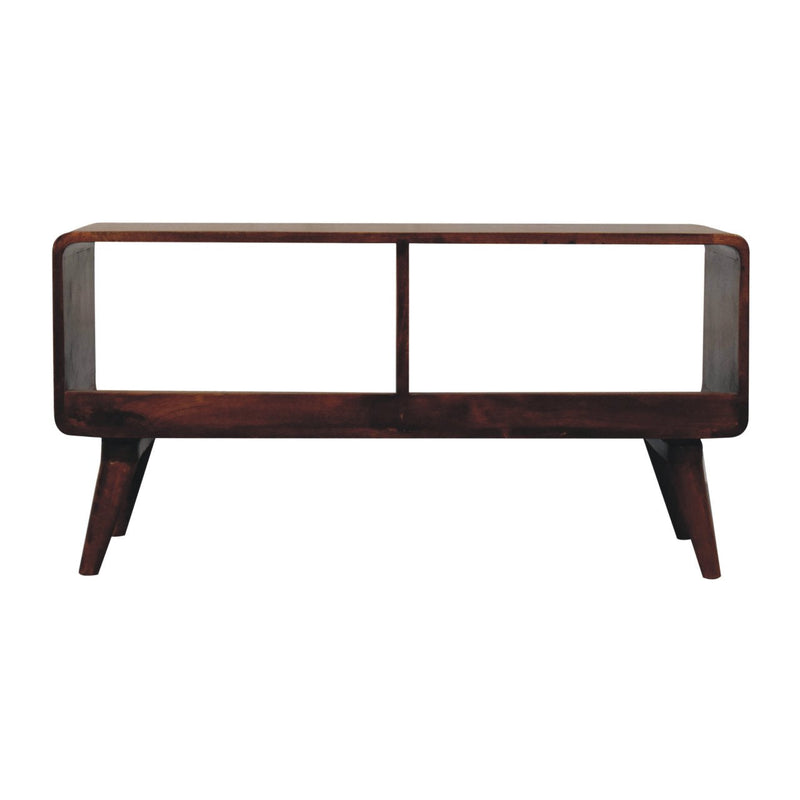 Curved Chestnut Double Slot Media Unit Artisan