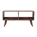 Curved Chestnut Double Slot Media Unit Artisan