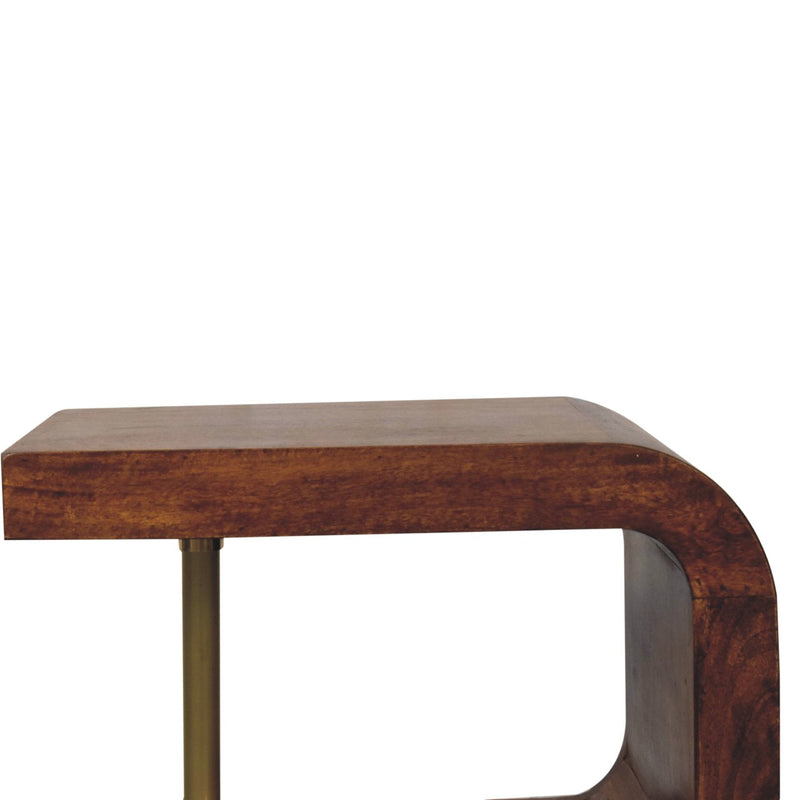 S-curve Brass Bedside Nightstand Artisan