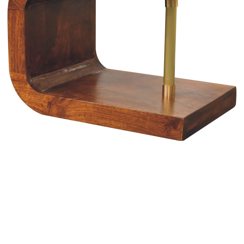 S-curve Brass Bedside Nightstand Artisan