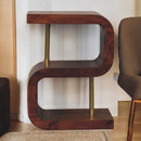 S-curve Brass Bedside Nightstand Artisan