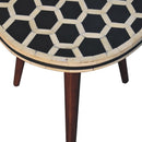 Bone Inlay Tripod Side Table With Honey Caramel Finish Artisan