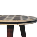 Bone Inlay Tripod Side Table With Honey Caramel Finish Artisan