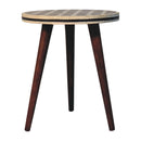 Bone Inlay Tripod Side Table With Honey Caramel Finish Artisan
