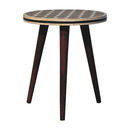 Bone Inlay Tripod Side Table With Honey Caramel Finish Artisan