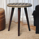 Bone Inlay Tripod Side Table With Honey Caramel Finish Artisan